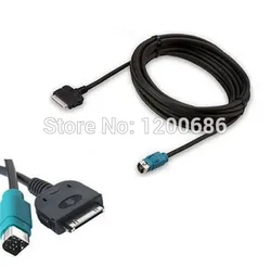 Aux Adapter Audio Cable For ALPINE KCE-422I Radio 2009 For Apple iPhone 4 4S iPod