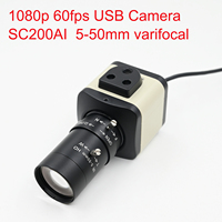 1080P USB Camera 60fps With 5-50mm 2.8-12mm  Varifocal CS Lens,1920x1080 HD Webcam， SC200AI ,UVC Compatible Plug And Play