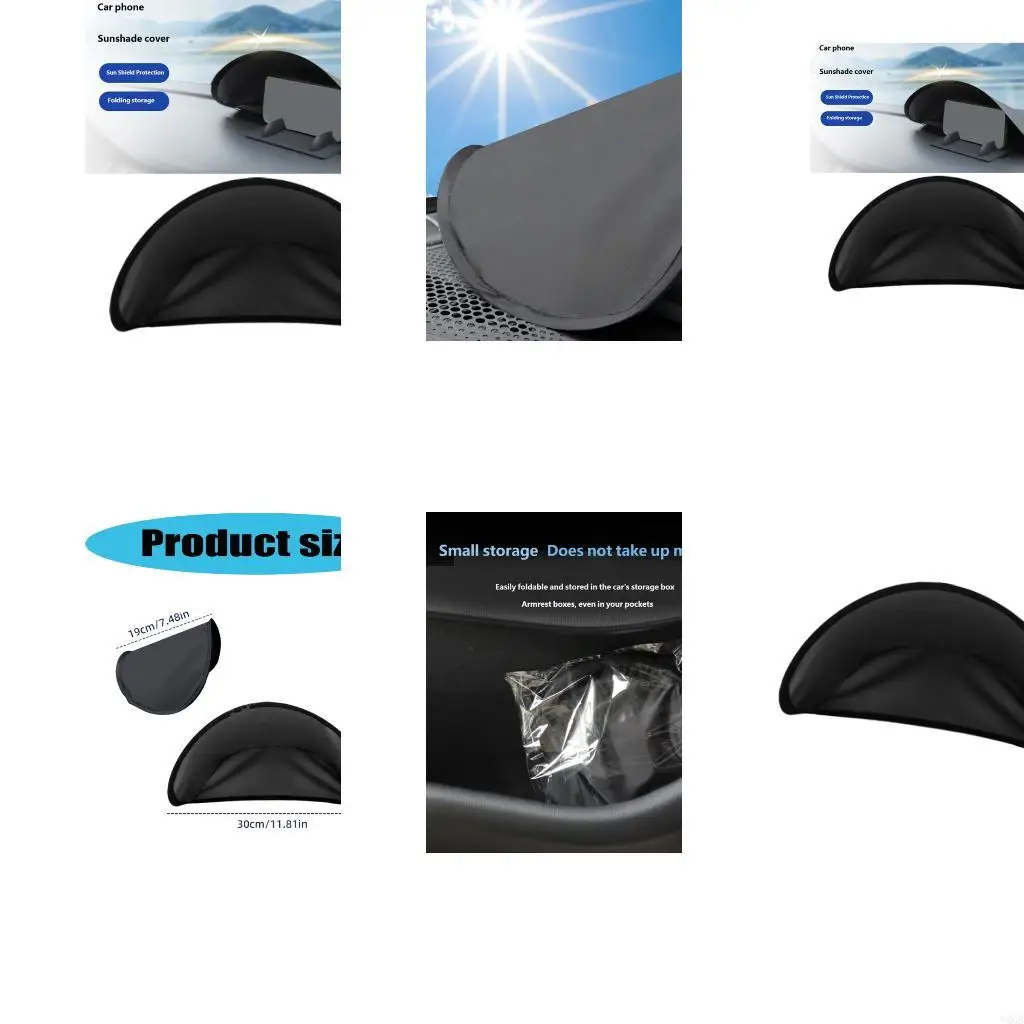 Car Phone Sun Cover Dashboard Screen Cover for Driving and Navigation Y5GB