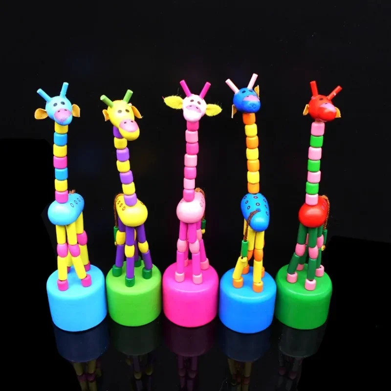 

Children's Cartoon Toys Dancing Giraffes Nostalgic Joint Puppets Standing and Bending Wooden Crafts Children's Christmas Gifts