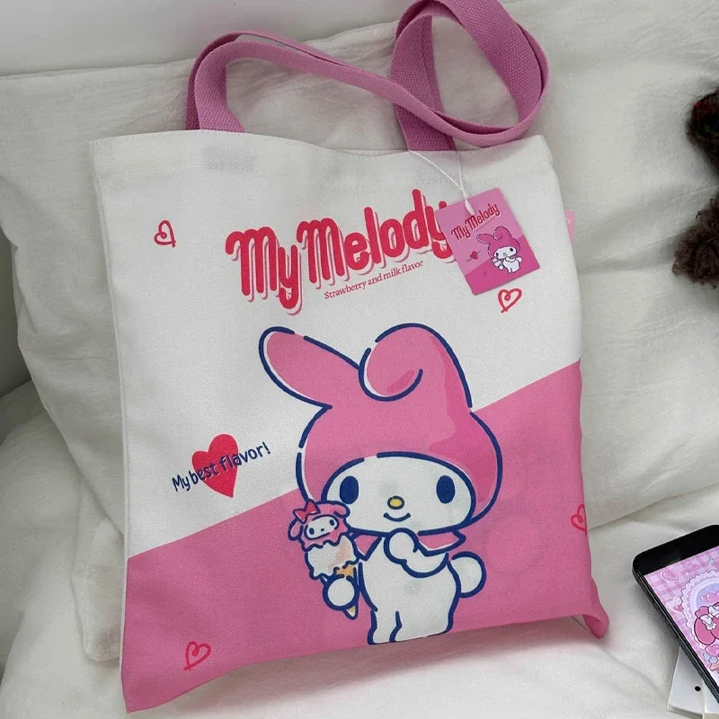 

Сумка через плечо Hello Kitty, холщовая сумка, милая сумка My Melody Kuromi, портативная сумка на одно плечо Cinnamoroll для женщин