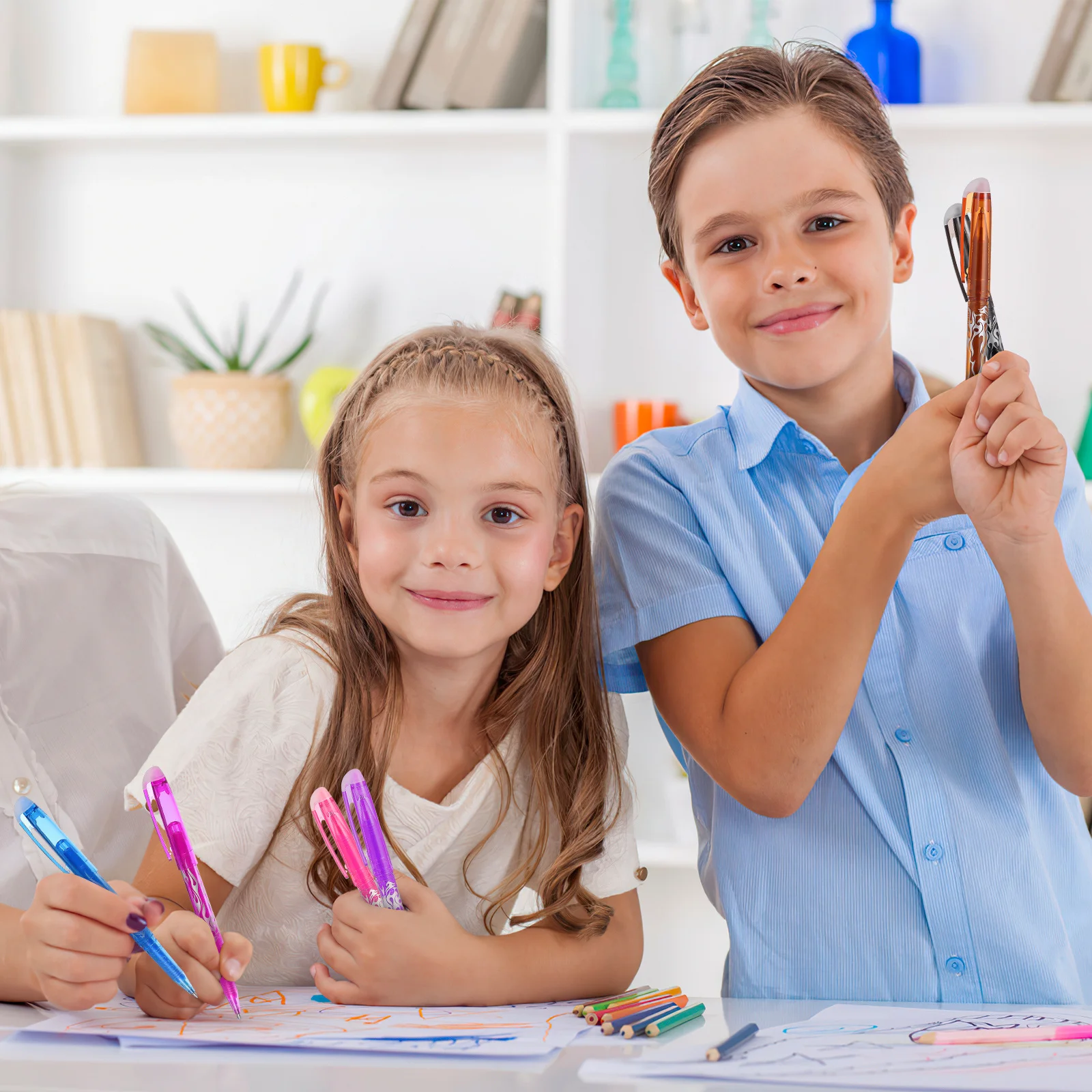 24 قطعة من أقلام الجل الملونة القابلة للمسح لطلاب المدارس والواجبات المنزلية ومستلزمات الكتابة واللوازم المدرسية #1