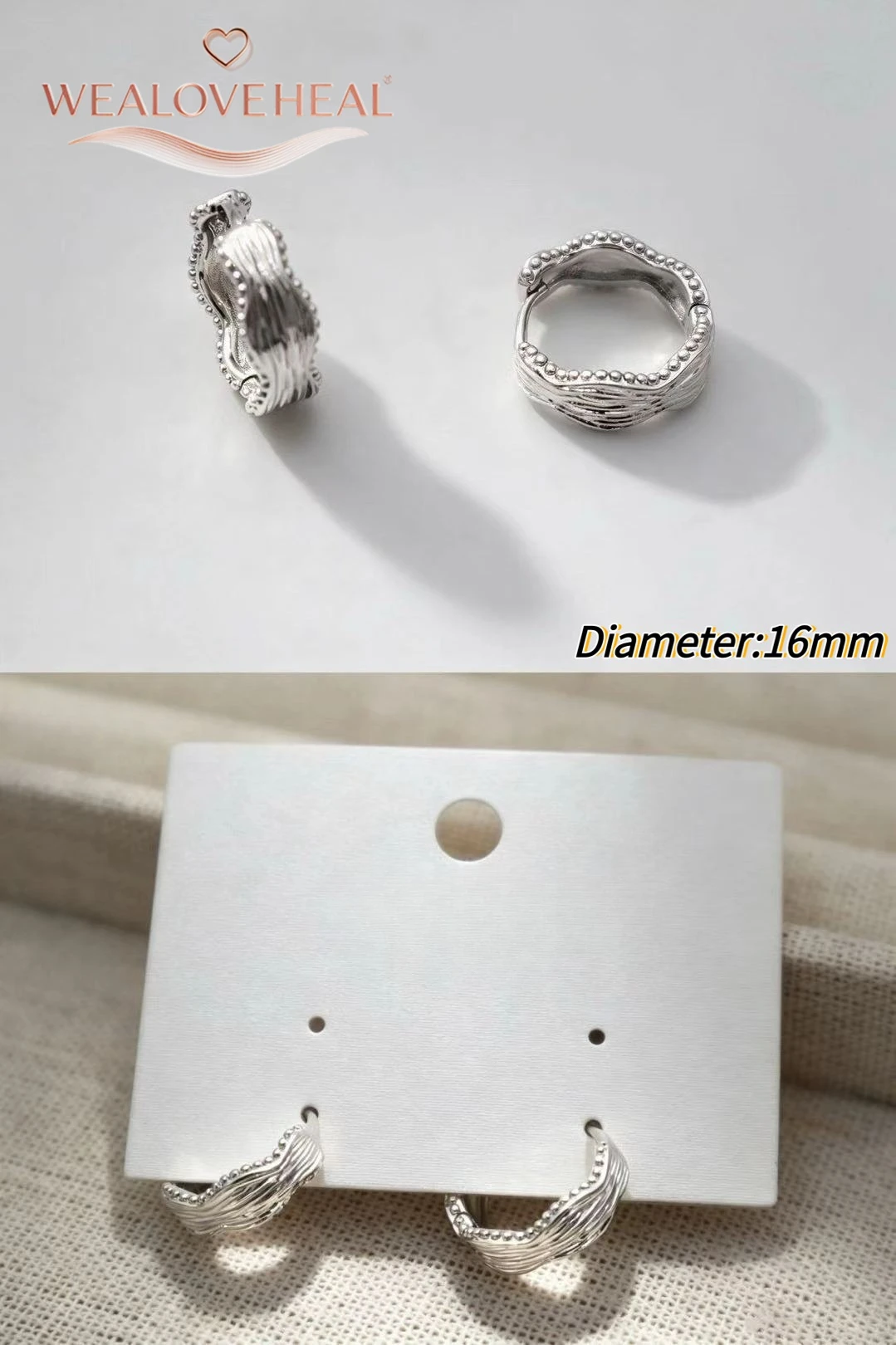 ohrringe damen, ohrringe, Rhodium-Plattierte Messing Huggie Creolen Minimalistische Geometrische Strukturierte Designs, Eleganter Alltagsschmuck Geschenk für Frauen – Detail 40