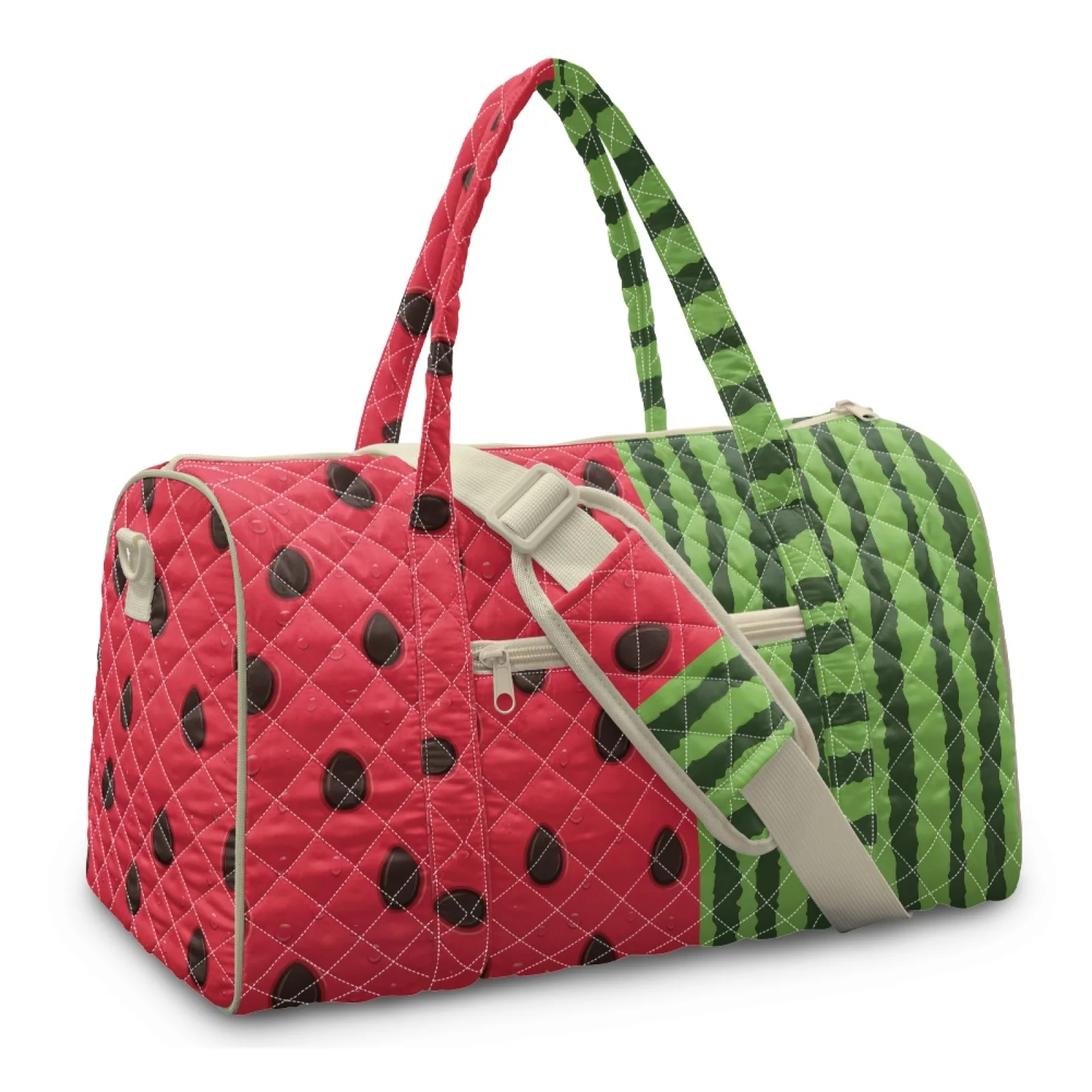 Coloranimal Watermelon Print New Trend Casual Travel Tote Pouch for Womens Polyester Travel Duffel Bag