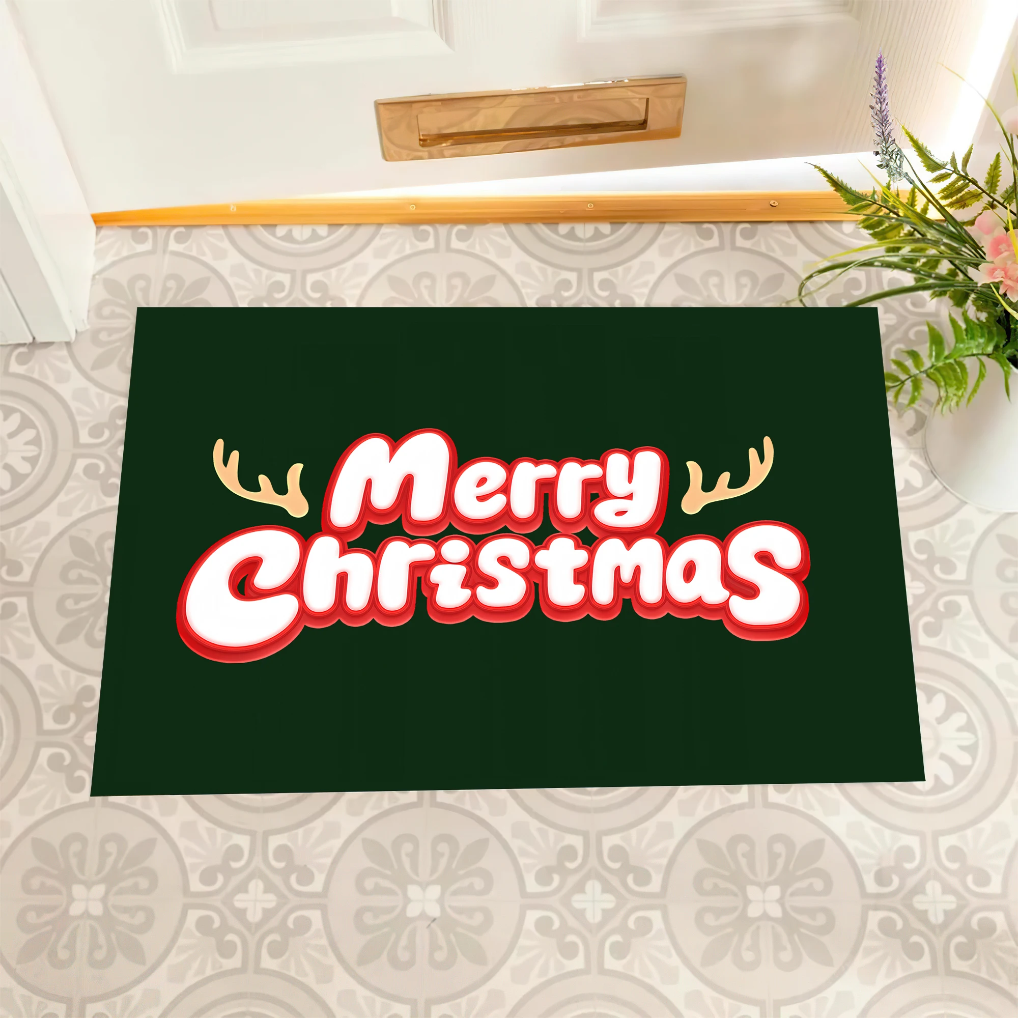 Christmas Gift Doormat Rubber Bathroom Kitchen Mat Garden Garage Door Floor Mat Non-Slip Carpet Entrance Rug