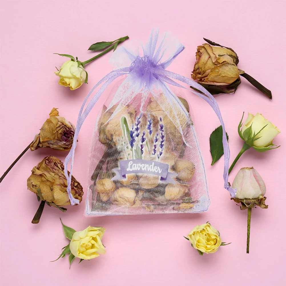 

10pcs Lavender Sachet Empty Drawstring Mesh Gauze For Dried Flowers Rose Jewelry Storage Organza Fragrance Bags Breathable