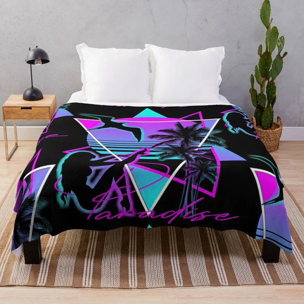 

aesthetic tropical sunset vaporwave Throw Blanket for winter wednesday Comforter Blankets