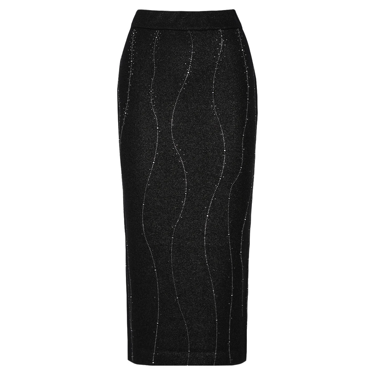 

2619 Высококачественная женская трикотажная юбка из блестящего шелка со стразами, модная, средней длины, облегающая бедра, элегантная, для офиса и повседневной носки