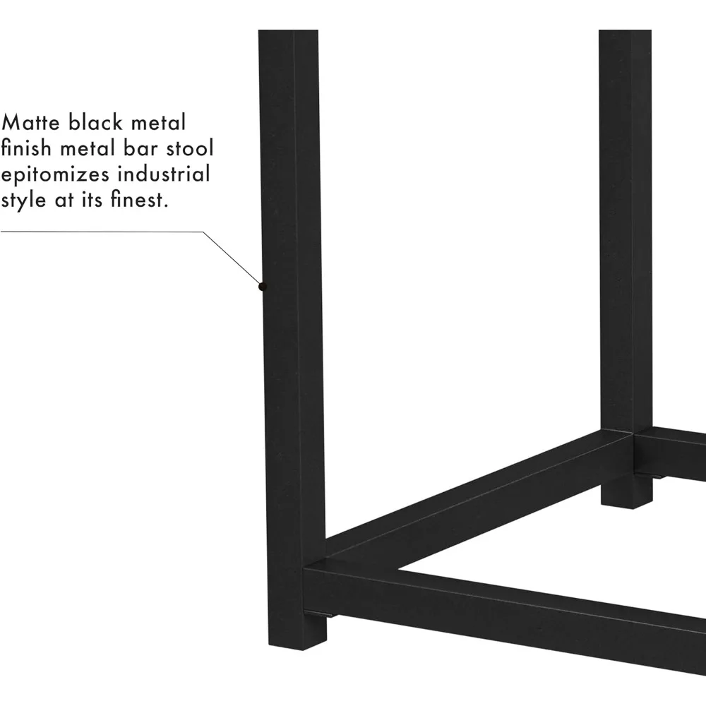 Modern 24-Inch Backless Counter Stool | Metal Frame Bar Stools | Faux Leather Kitchen Island Seating for Home Decor