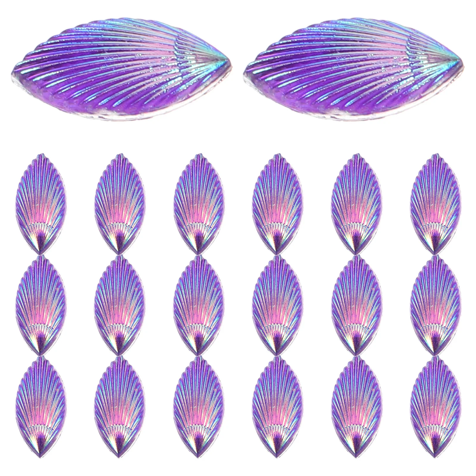 20 個光沢のあるシェルチャーム樹脂ミニチュア装飾 DIY 電話ケースチャームクラフトアクセサリー樹脂ミニチュアシェル飾り