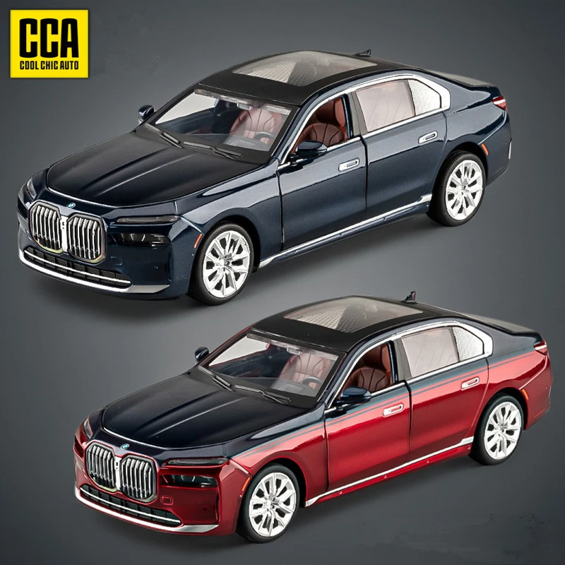 1:24 BMW 7 Series i7 G70 Alloy Luxy Car Model Diecast Metal Toy Limousine Pure Electric Vehicles Car Model Sound Light kids Gift