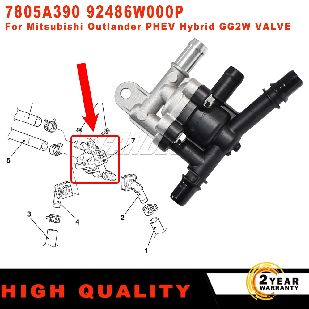 

Новый клапан нагревателя, термостат, гидравлический регулирующий клапан 92486W000P для Mitsubishi Outlander PHEV Hybrid GG2W VALVE, автомобильные аксессуары