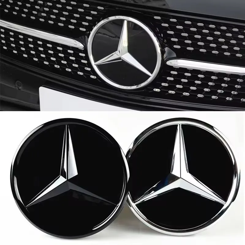 Grill Badge 3D Mirror Front W205 Emblem W212 W213 W204 ML W166 CLA C117 A W176 W177 C W204 E GLK X204 GLA GLC GLE B For Mercedes