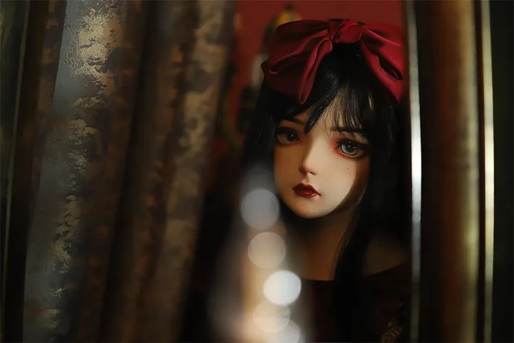 (DOLLKII-B9) Quality Handmade Female Girl Resin Half Head Cosplay Japanese Role Play BJD Kigurumi Mask Crossdresser Doll Mask