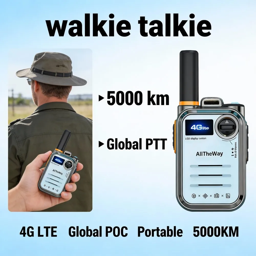 4G walkie-talkie two-way POC Global PTT walkie-talkie，Handheld outdoor Walkie-Talkie with Charging Socket