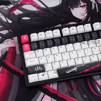130 Teclas Yuki Aim Anime, Teclas de PBT con Diseño de Dibujos Animados, Teclas Chreey, Teclas Japonesas, Teclas con Sublimación de Tinta para Teclado Mecánico Mad68 60