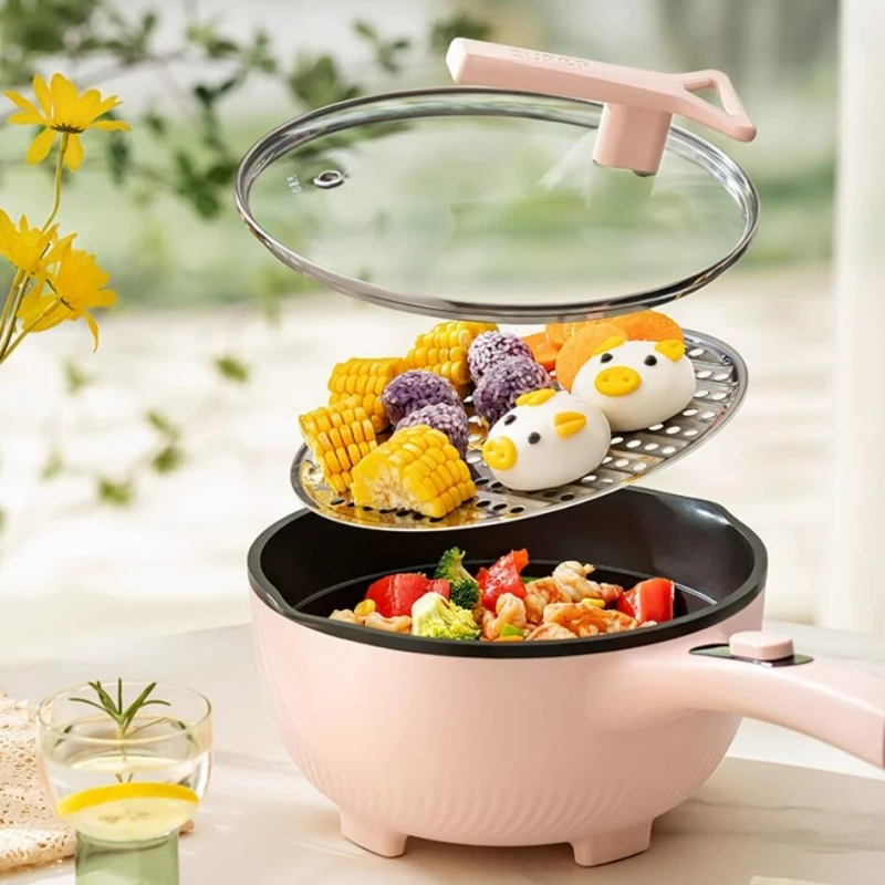 SUPOR 220V Electric Frying Pan 1500W Multifunctional Dormitory Students Frying Vegetables Electric Cooking Pot All-in-one Hotpot