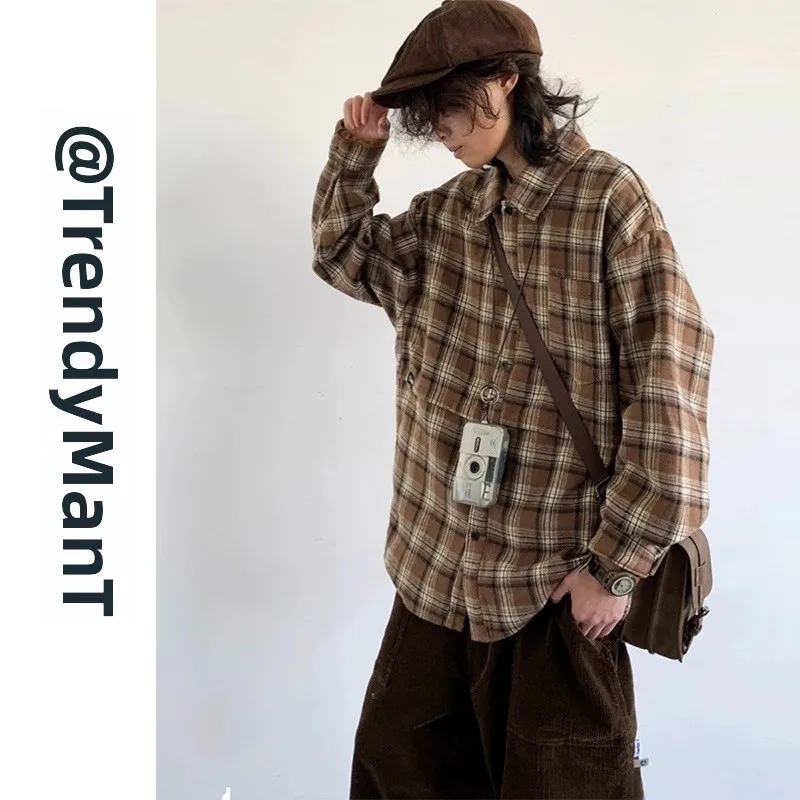 

Мужская утепленная флисовая куртка в стиле ретро с длинным рукавом, повседневная осенне-зимняя верхняя одежда, молодежный тренд, с контрастными вставками и отложным воротником