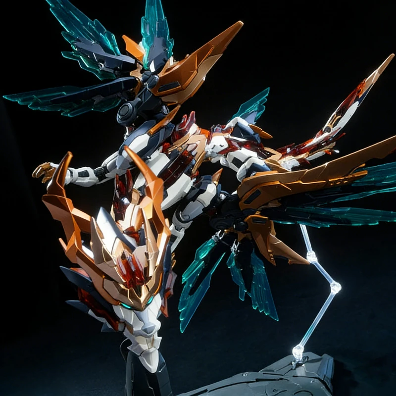 ชุดประกอบโมเดลหุ่นยนต์โครงกระดูกโลหะผสมจักรพรรดิหวง 1/100 ของเล่นแอ็คชั่นฟิกเกอร์พร้อมมังกรเทพ ของตกแต่งโต๊ะทำงาน ของขวัญสำหรับเด็กผู้ชาย