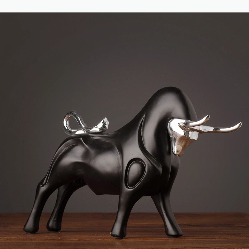 Modern Figurines Red and Black Sculpture Resin Simulation Animal Statue Living Room Bookcase Crafts Accessories Home Decor