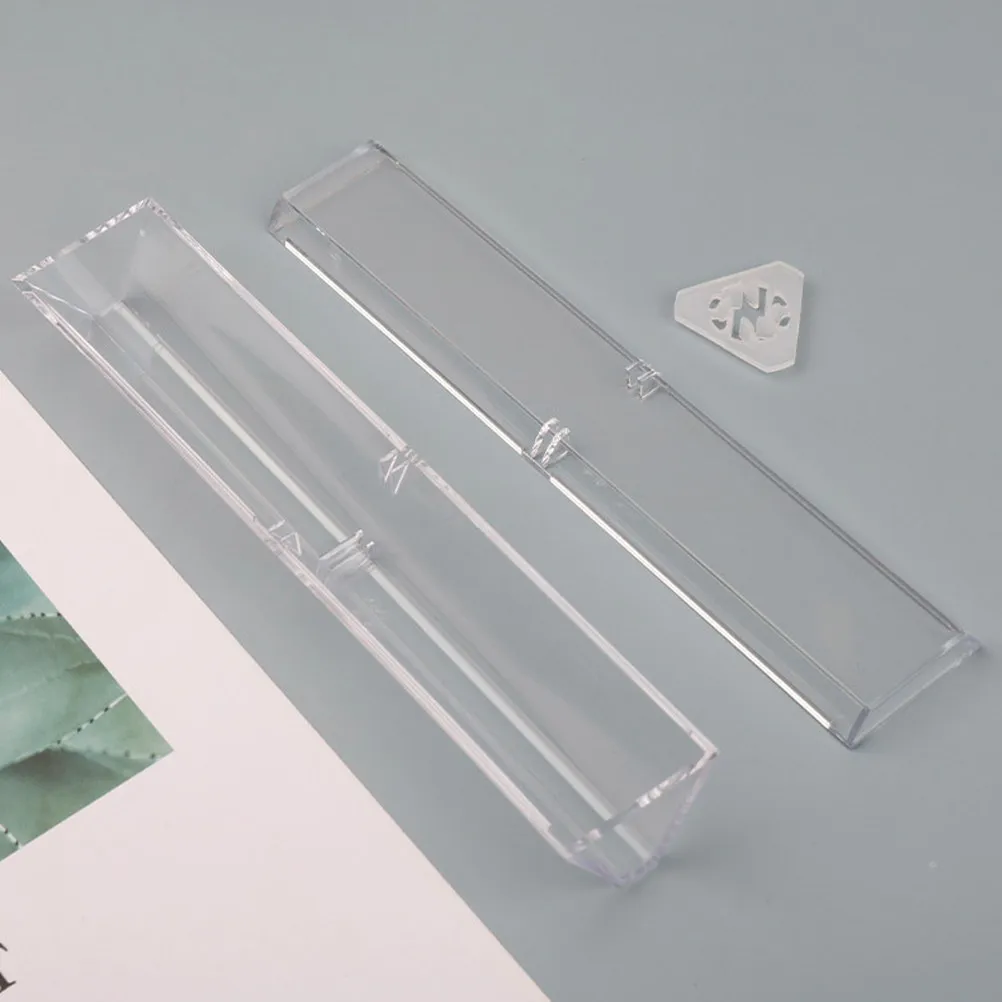 15Pcs Transparent Pencil Boxes Clear Pen Storage Cases Stackable Empty Single Pen Display Gift Packaging Box for Ink Pens