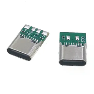Jack Konektor Wanita USB Tipe c Dengan Resistor Ganda 5.1 K Terminal Listrik usb 16pin Kabel Data DIY Mendukung Papan PCB 8 penjualan terbaik usb c diy - №