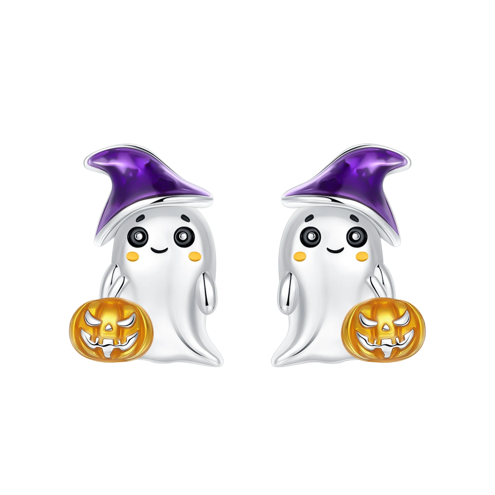 Halloween Series 925 Sterling Silver Punk Magic Pumpkin Ghost Eardrop Charm Earrings Dangle for Women Fashion Jewelry Party Gift