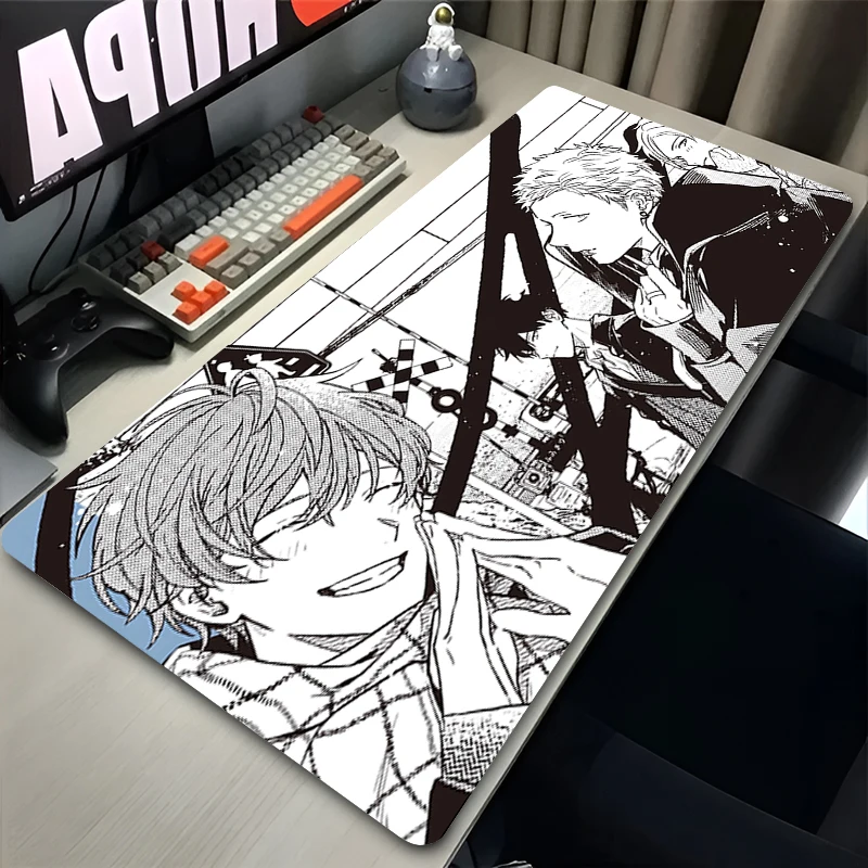 

Gaming Mouse Pad with Stitched Edge Non-Slip Rubber Base Anime Boy Extended Desk Mat Keyboard Mousepad for Office Home Computer