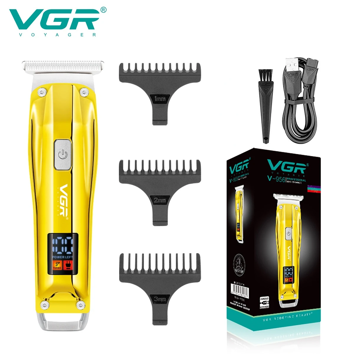 VGR Hair Clipper Electric Hair Cutting Machine Cordless Haircut Machine Rechargeable Hair Trimmer Portable Trimmer for Men V-956