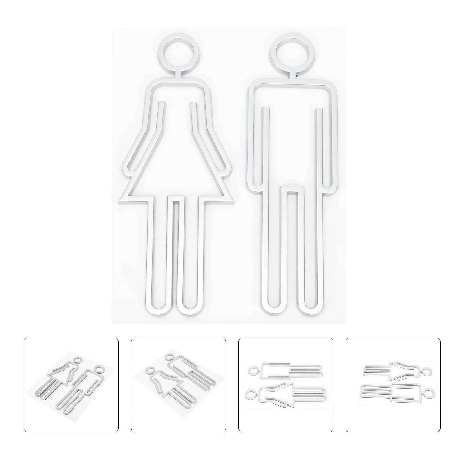 Targhe per WC Etichette di identificazione per bagno durevoli per uomini e donne Segni per bagno Targa per lavabo Toilette