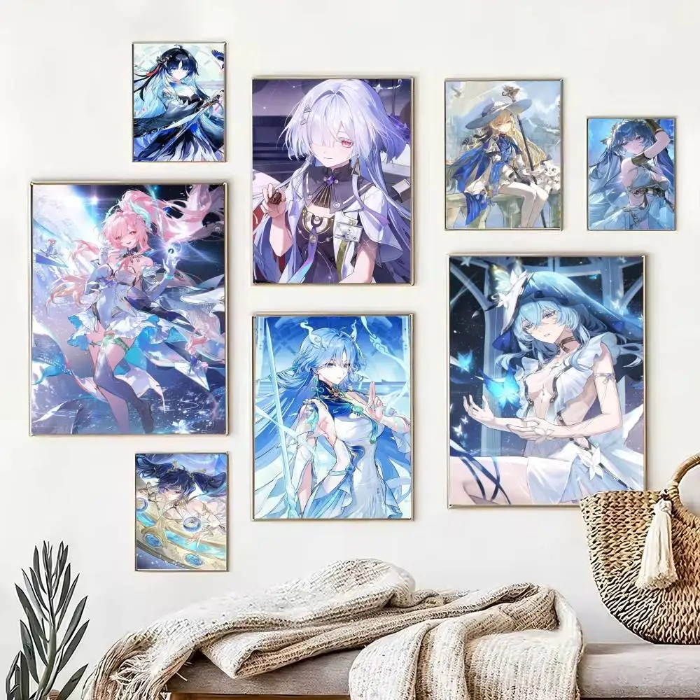 Wuthering Waves WUWA Game  Poster High Quality Dorm Living Room Aesthetic Wall Decoration Painting Stickers Gift