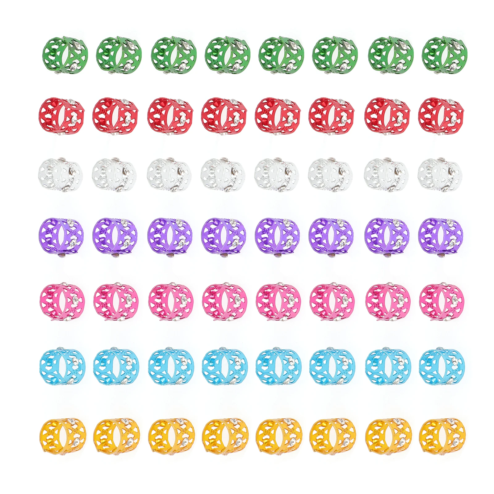 

50pcs Hair Ring Accessories Braids Dreadlock Weave Beads Rhinestones Alloy Reusable HairstyleDecoration FASHION WEDDINGS CLUB