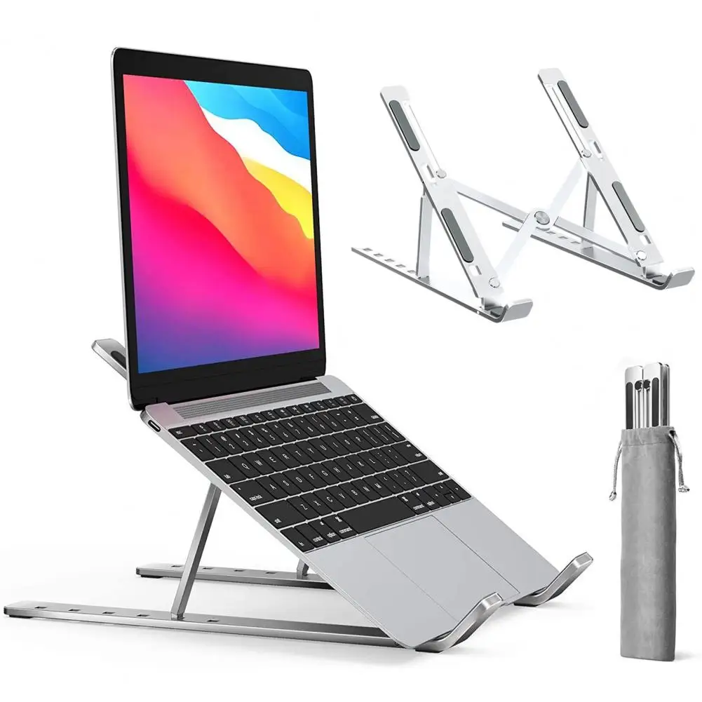Stable Laptop Stand Aluminum Alloy Laptop Stand Height Adjustable Desktop Riser Quick Heat Dissipation Foldable for Office