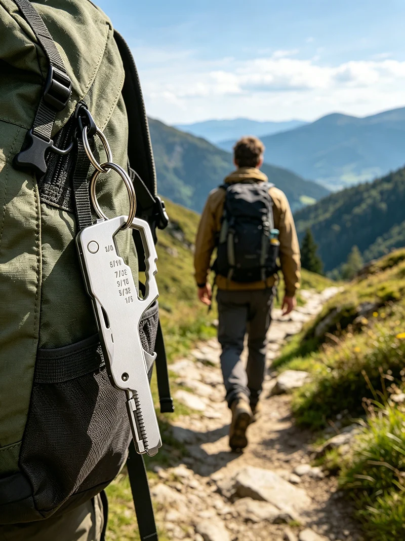 Multifunktions-Schlüsselanhänger EDC-Werkzeug - SIM-Auswerfer, Brillen- & Drohnen-Reparatur-Schraubendreher, Flaschenöffner - Kreatives Geschenk für Technik-Liebhaber – Detail 10