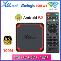 X96mini Plus Smart Android TV BOX Amlogic S905W4 Android 9.0 2.4G/5G Dual WiFi 4K HD LAN 100M Set Top Box Media Player X96 Mini+