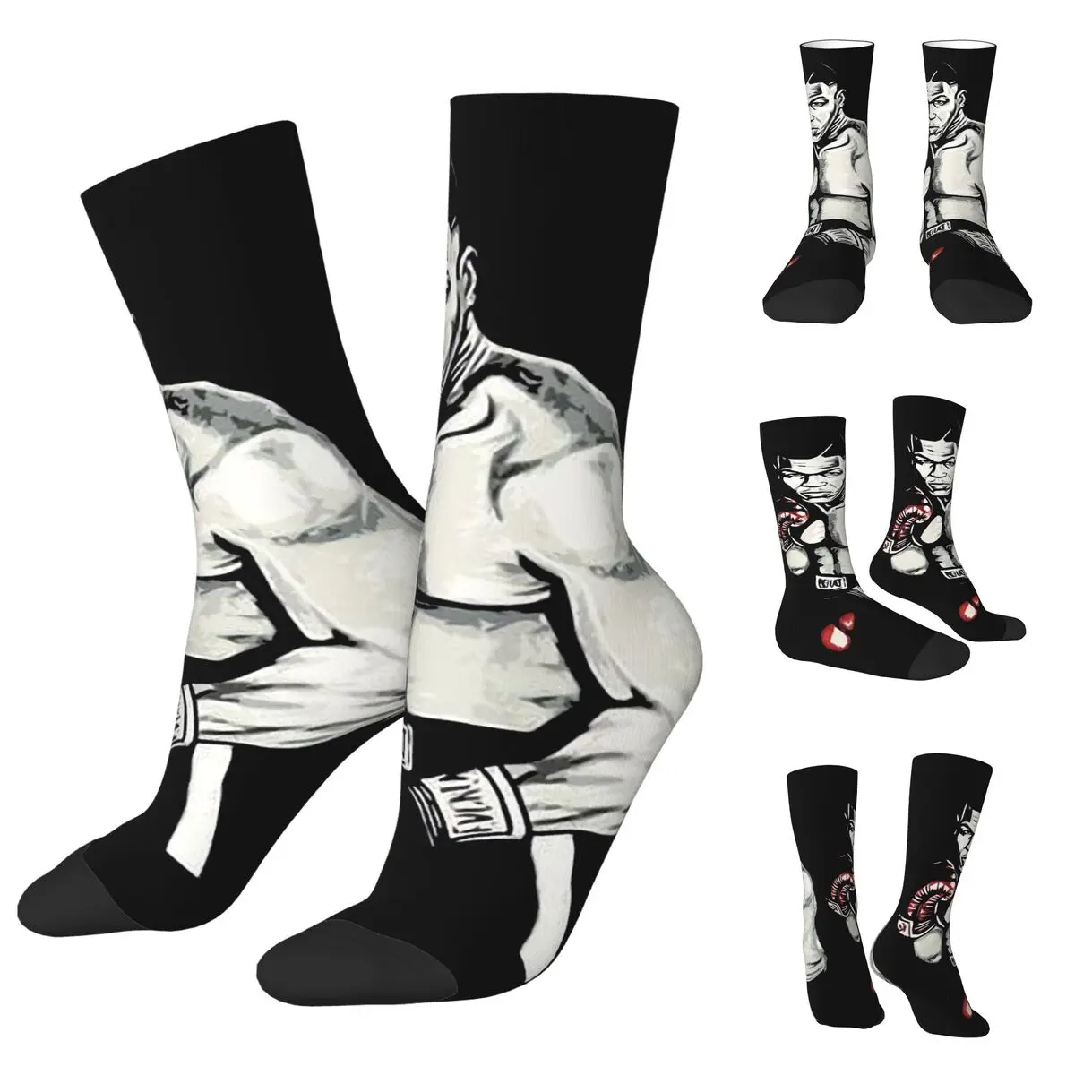 

3D printing cosy Unisex Socks,Windproof Mike Tyson Boxing Retro Boxing Interesting Four Seasons Socks