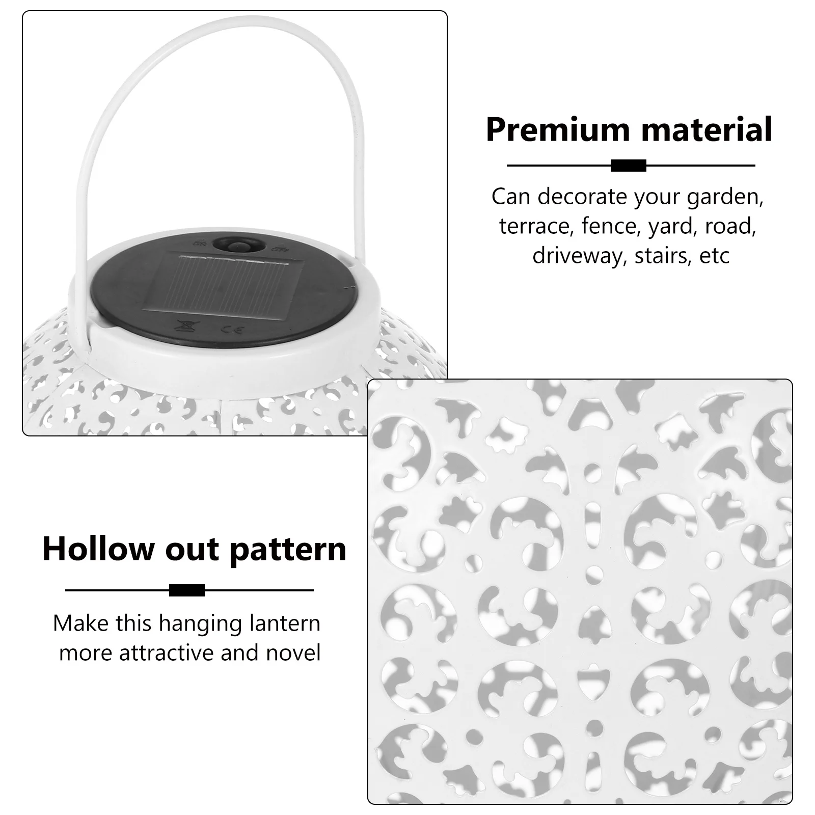 

Solar Hollow Iron Garden Lantern Durable Outdoor Yard Decorative Hanging Lamp Warm Comfortable Light Yard Lantern