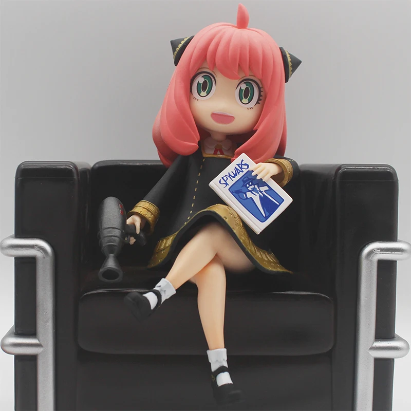 16cm อะนิเมะ Spy ครอบครัว Anya Forger รูปตุ๊กตารอบเดสก์ท็อปเครื่องประดับโซฟา Anya 3 หัวน่ารักรูปรูปปั้นของเล่น