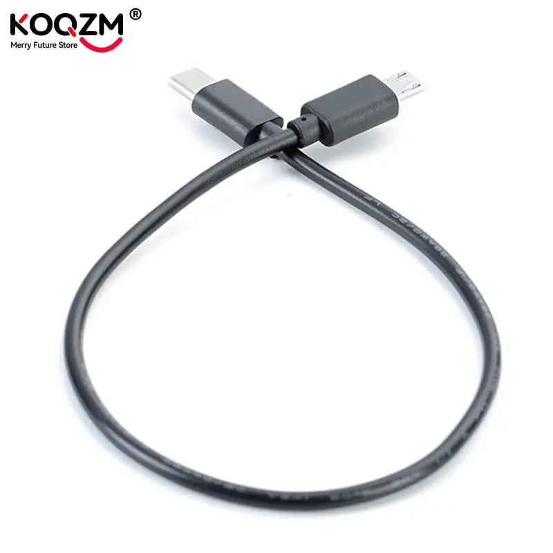 1 قطعة USB نوع C الذكور إلى مايكرو USB 5 دبوس B ذكر التوصيل محول وتغ محول الرصاص كابل بيانات للهواتف النقالة 30 سنتيمتر #3