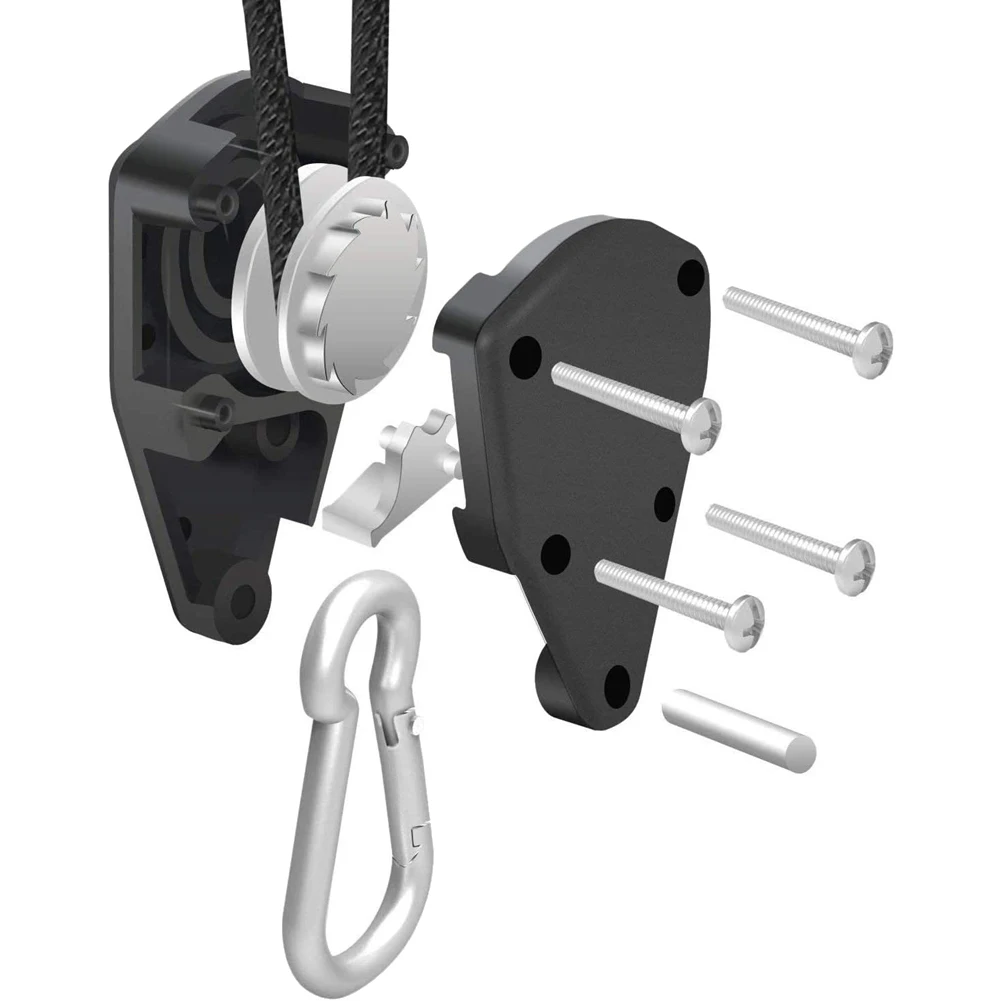 

6PCS Adjustable 1/8Inch Lanyard Hanging for Tent Fan Led Grow Plant Lamp Rope Ratchet Hanger Pulley Lifting Pulley HookJAS