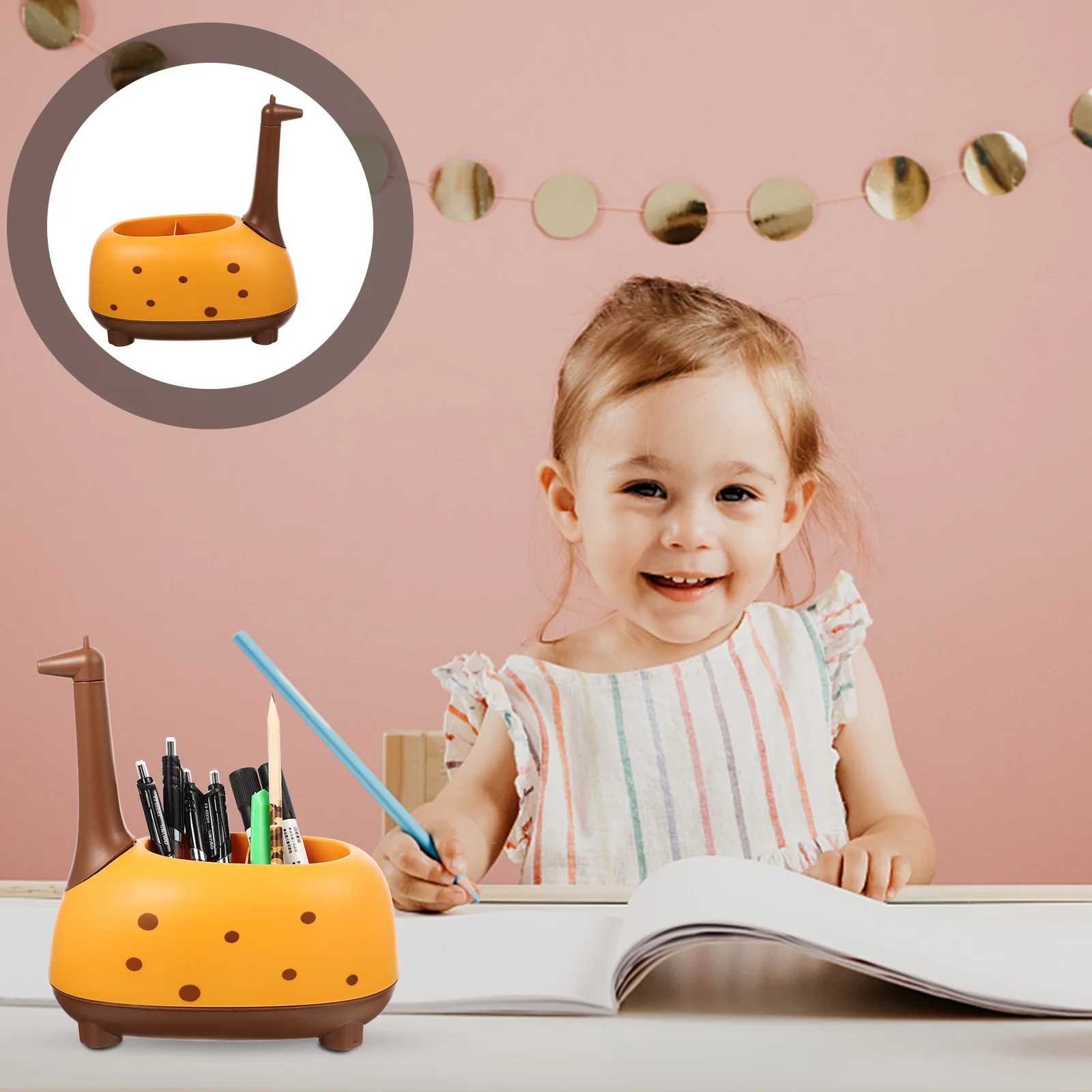 キリンペンホルダー大容量プラスチック鉛筆オーガナイザー学生デスクオフィス文具収納鉛筆ホルダー