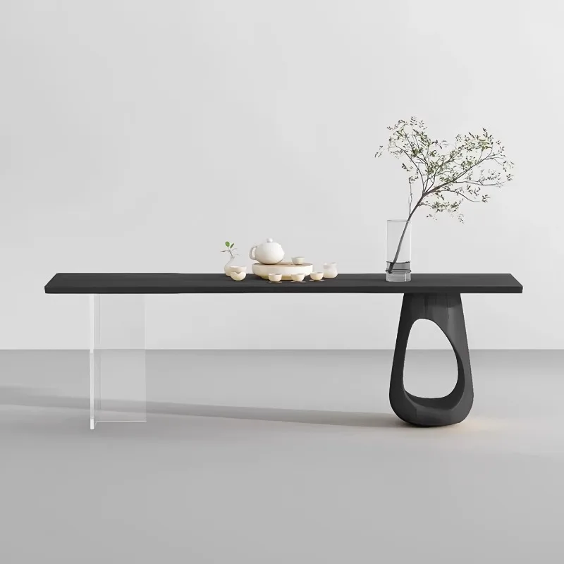 

Solid wood tea table chair log rectangular tea table Japanese ash wood coffee table