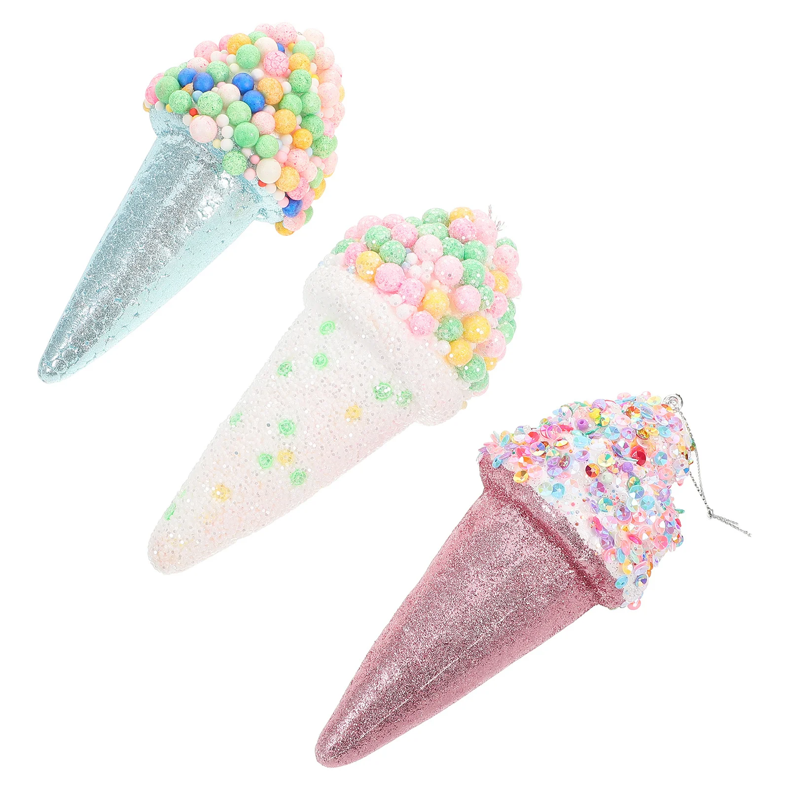 

3Pcs Vivid Hanging Ice Cream Ornaments Ideal for Summer Celebrations Birthday Parties Beach Gatherings Home Decor