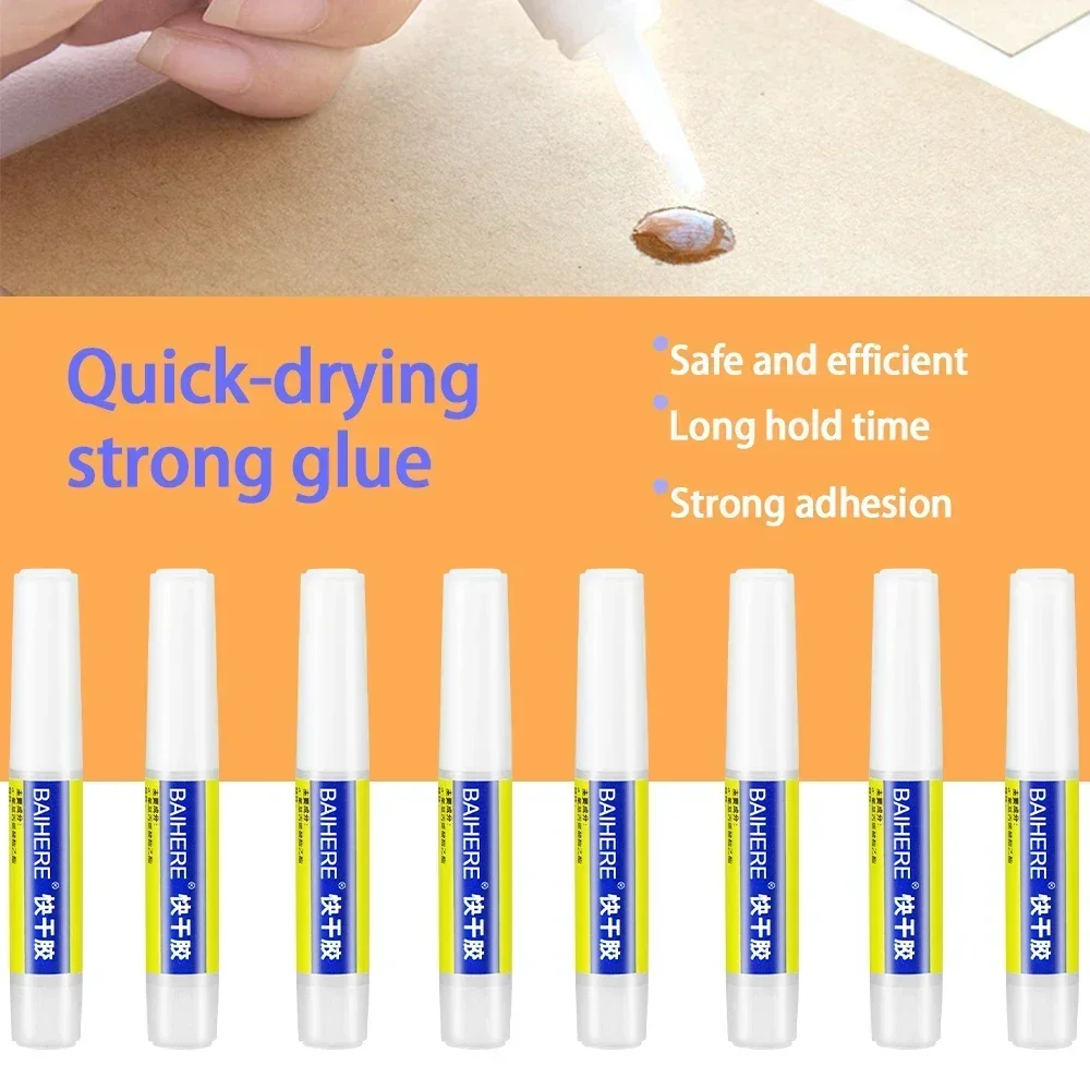 502 Super Glue Instant Quick-drying Cyanoacrylate Adhesive Leather Rubber Wood Metal Strong Bond Liquid Glue Tool 2g