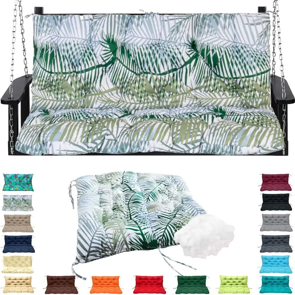 

Толстая водонепроницаемая подушка для уличных качелей с подголовником, дизайн с бамбуковыми листьями, 60x40 дюймов