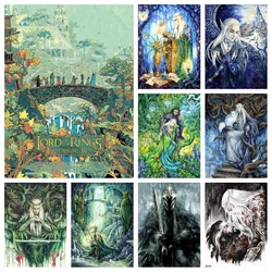 Fantasy Lord Elf Prince AB Diamond Art Painting Ring Power Forest Landscape With Tree And Flower Cross Stitch Mosaic Home Decor