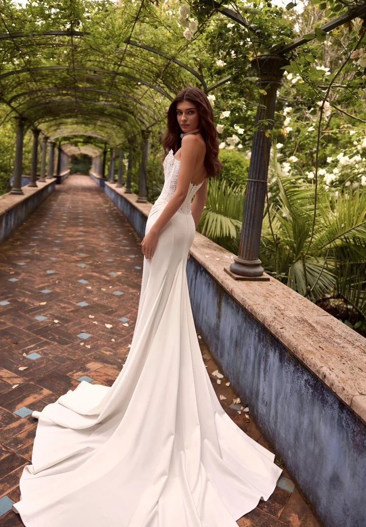 Lace Wedding Dress Mermaid Vestido De Noiva Minimalista Vestidos Feminino Elegante Para Casamento Curvy Tomara Que Caia Satin