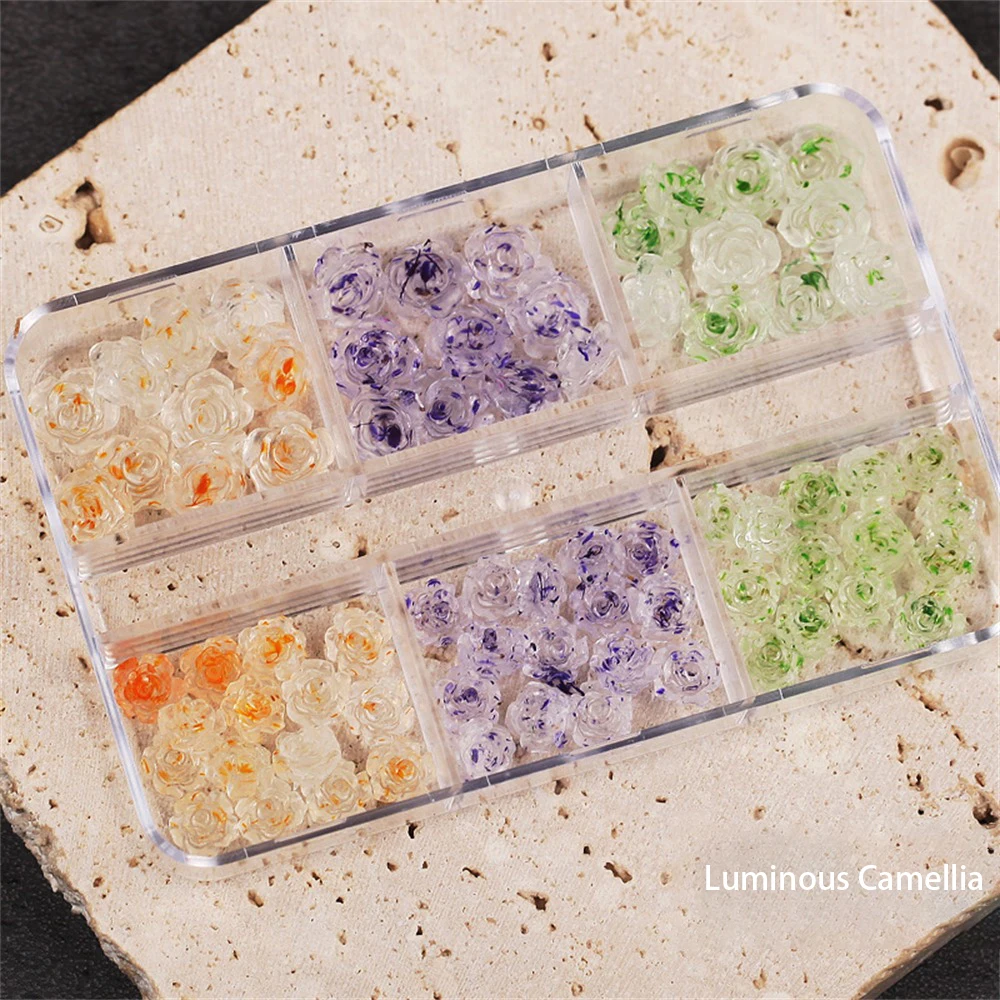 อุปกรณ์ตกแต่งเล็บลายดอกไม้คาเมลเลียปลอดภัยและไม่มีกลิ่นสำหรับตกแต่งศิลปะเล็บอเนกประสงค์รูปทรงและสีต่างๆ