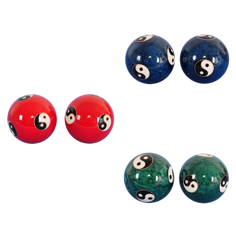 Fitness Hand Balls Carved Tai Chi Pattern Fitness Exercise Stress Ball Tai Chi Ball Cloisonne Craft Collection