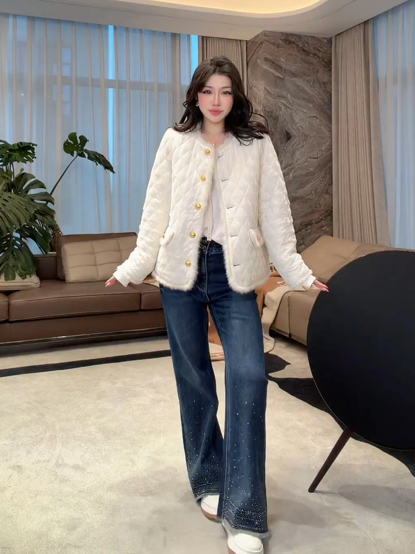 

Ele White Goose down Jaet Women's New Sle ME Home Yang Faionable Small Fraance Sle Durable Warmth Ladies Coat